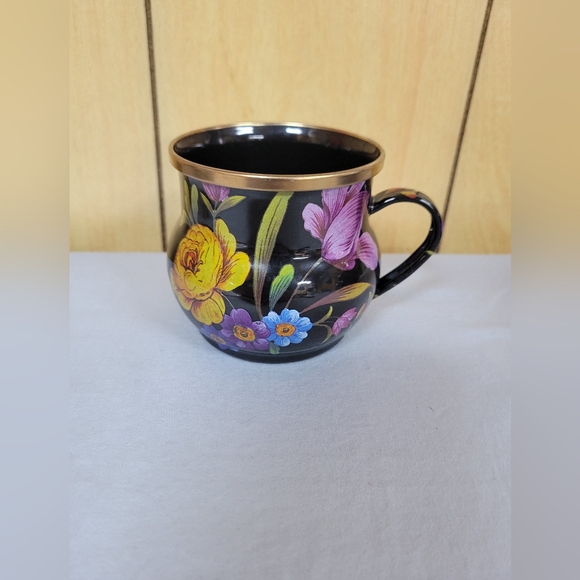 MacKenzie-Childs Black Floral Market Mug - Picture 2 of 9